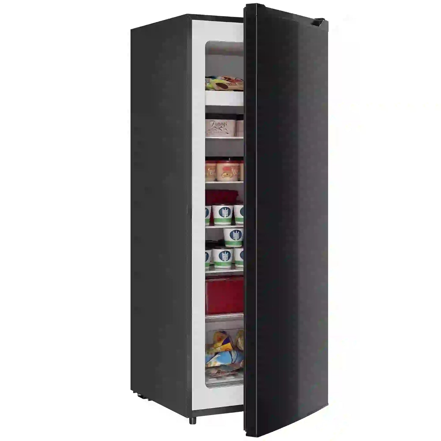 7.0 Cu.Ft Upright Freezer, 6 Adjustable Shelves, Reversible Door, Black Small Kitchen Appliances at Gallery Canada
