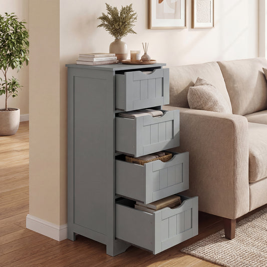 Wooden Free Standing Storage Side Organizer, Gray Floor Cabinets Gray at Gallery Canada