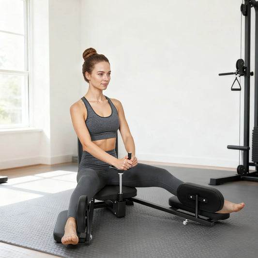 Leg Stretcher, 180° Adjustable Leg Split Machine with Handwheels Strength Training Equipment Black at Gallery Canada