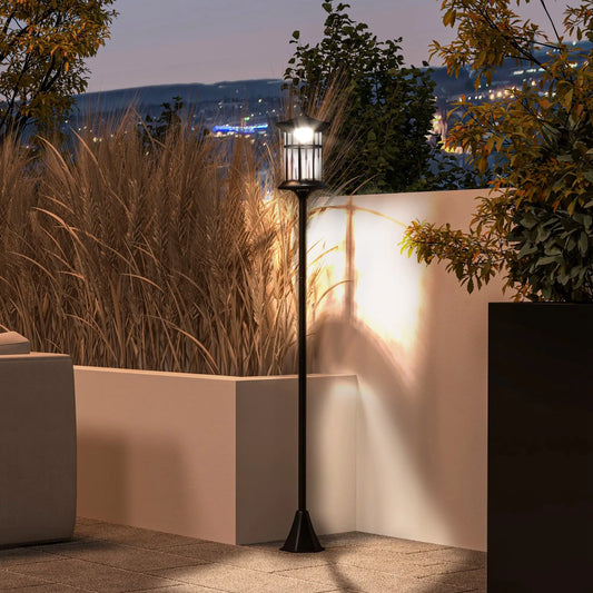 72" Solar Post Light, LED Outdoor Lamp, Waterproof IP44, Cool White Solar Post Lamps Black at Gallery Canada