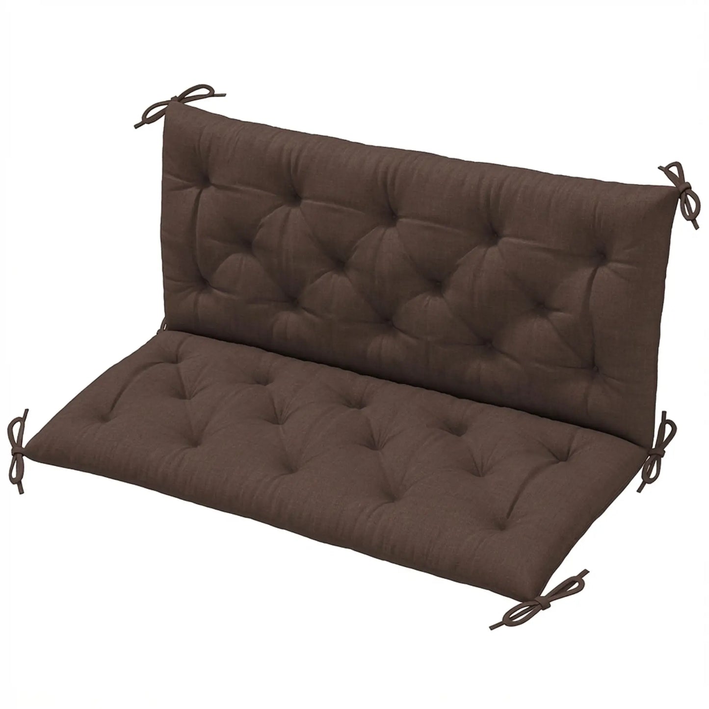 2 Seater Garden Bench Cushion, 47" x 43" x 4", Coffee Patio Chair Cushions at Gallery Canada