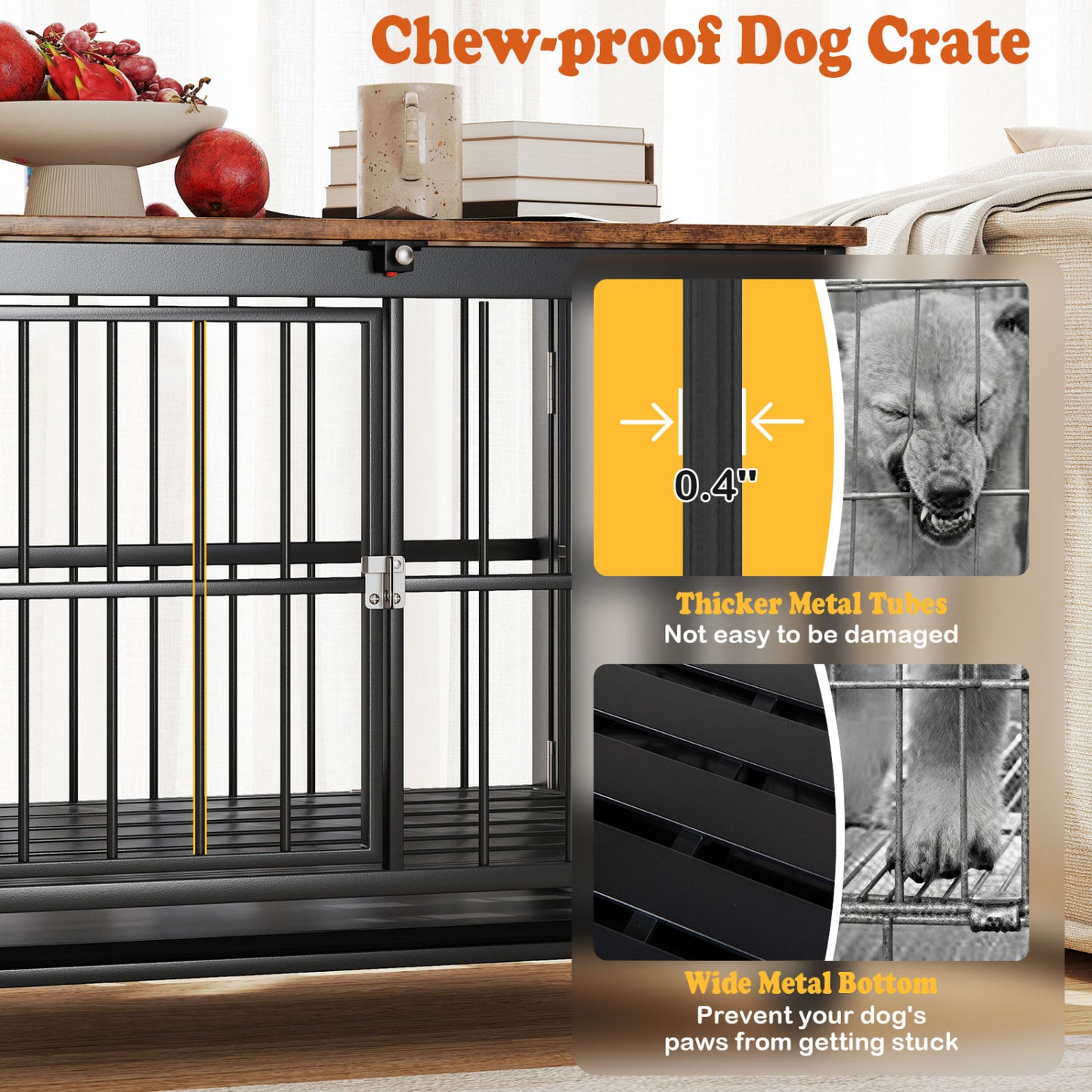 Foldable Dog Crate Furniture, Removable Tray, Lockable Door, S, Black Dog Kennels at Gallery Canada