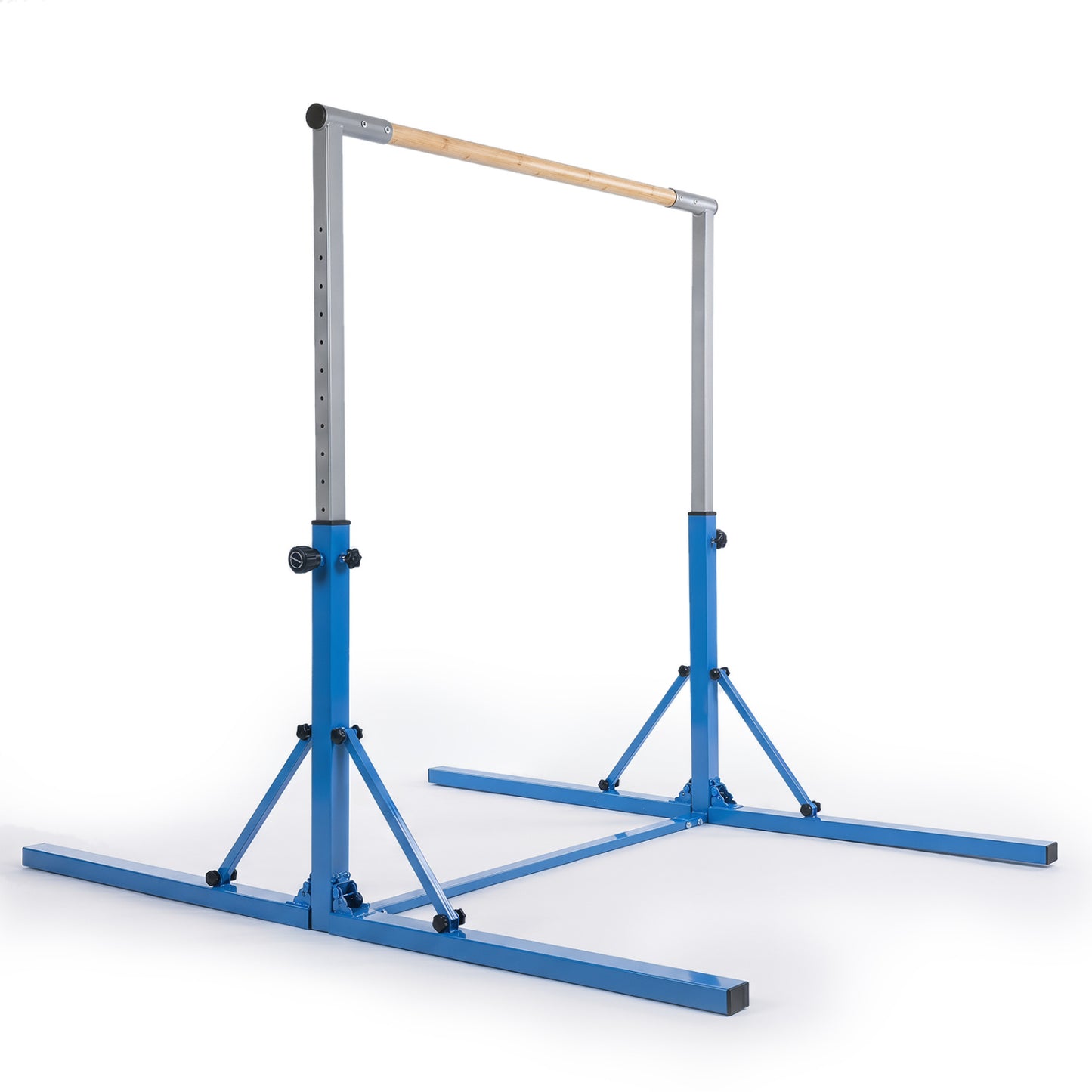 Foldable Gymnastics Bar for Kids with 3-Level Adjustable Heights, Blue