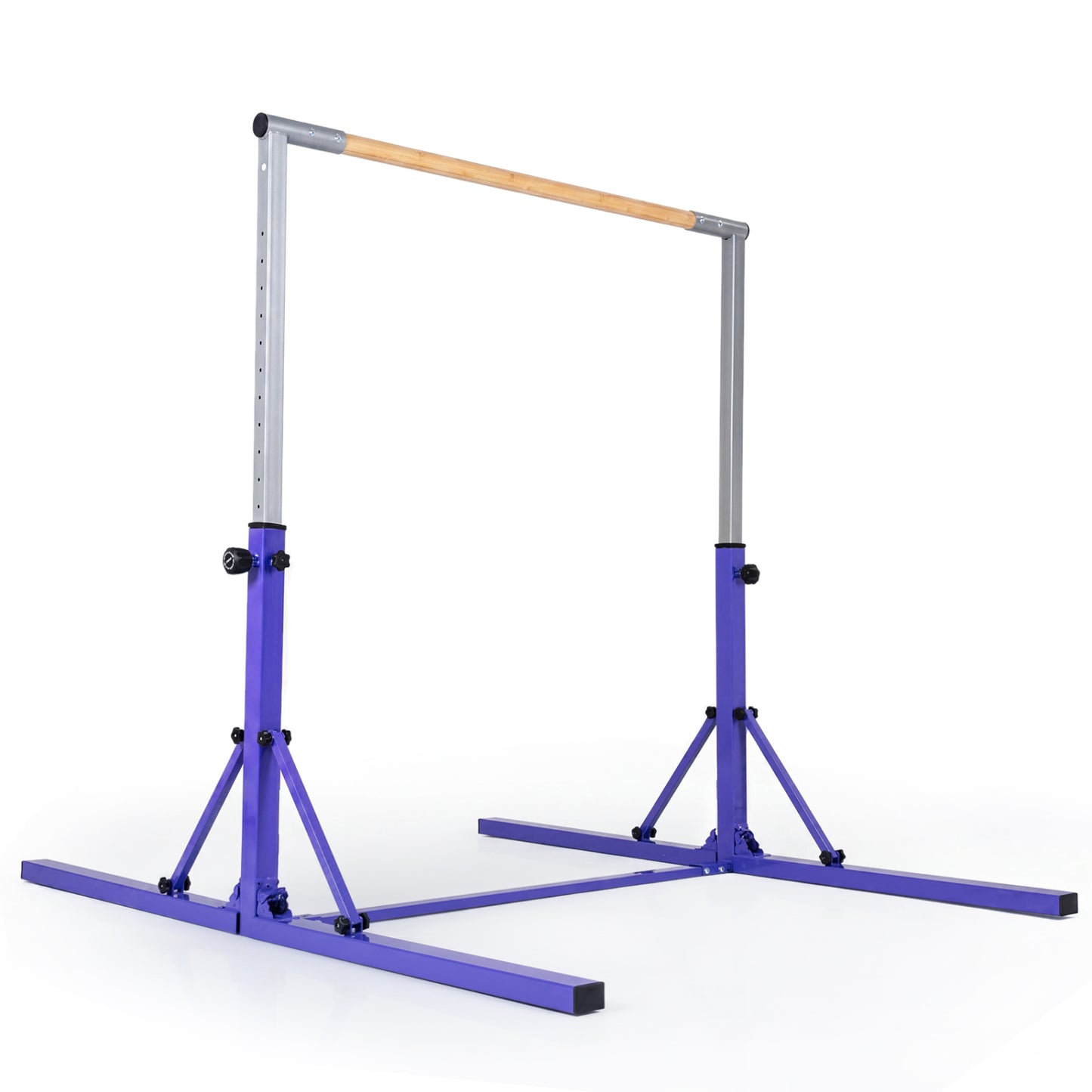 Foldable Gymnastics Bar for Kids with 3-Level Adjustable Heights, Purple