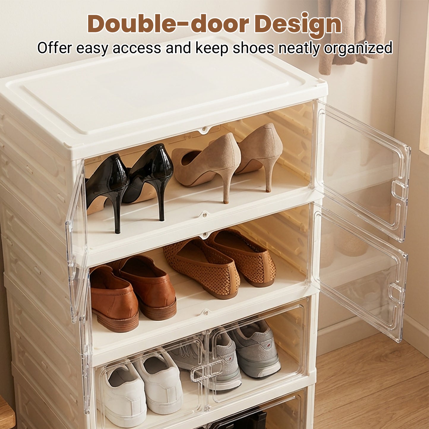 Foldable Shoe Rack Organizer, 12-Pair 6-Tier, White Shoe Racks & Storage Benches at Gallery Canada