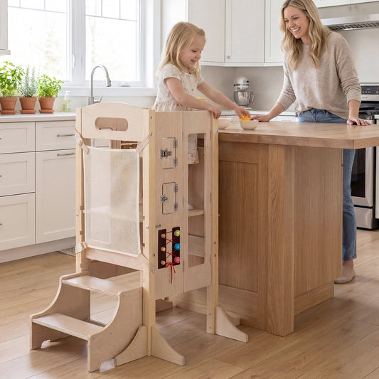 Foldable Toddler Step Stool, Wooden Kitchen Standing Tower, 2-Step Toddler & Kids Furniture Options at Gallery Canada