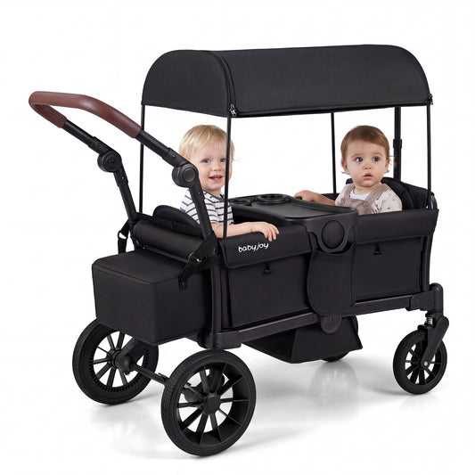 Foldable Double Seater Toddler Stroller, Removable Canopy, Black Baby Strollers Black at Gallery Canada