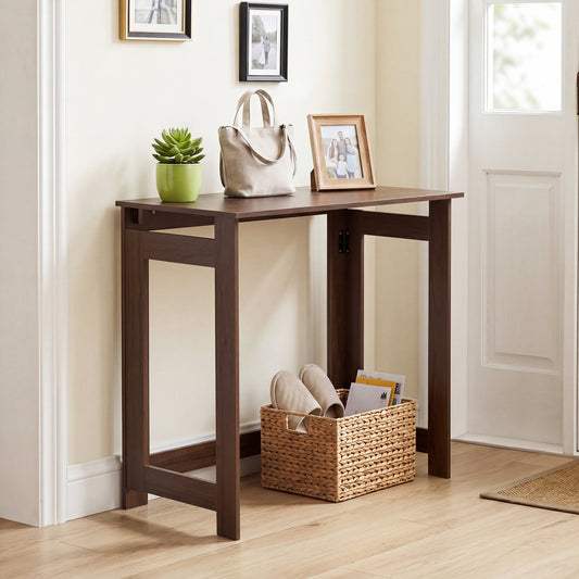 Folding Console Table with Foldable Legs, Brown Console Tables Brown at Gallery Canada