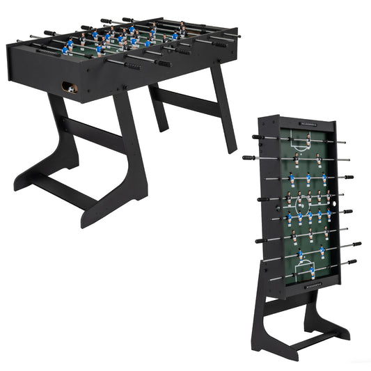 Folding Foosball Table 4ft x 2ft Competition-Sized Soccer Table with 2 Balls and Slide Scorers, Black Game Room Black at Gallery Canada