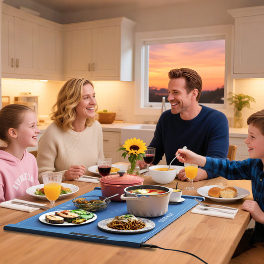 Portable Electric Food Warming Mat, Rollable Tray With Fast Heating, Blue Food Warmers & Burners Blue at Gallery Canada
