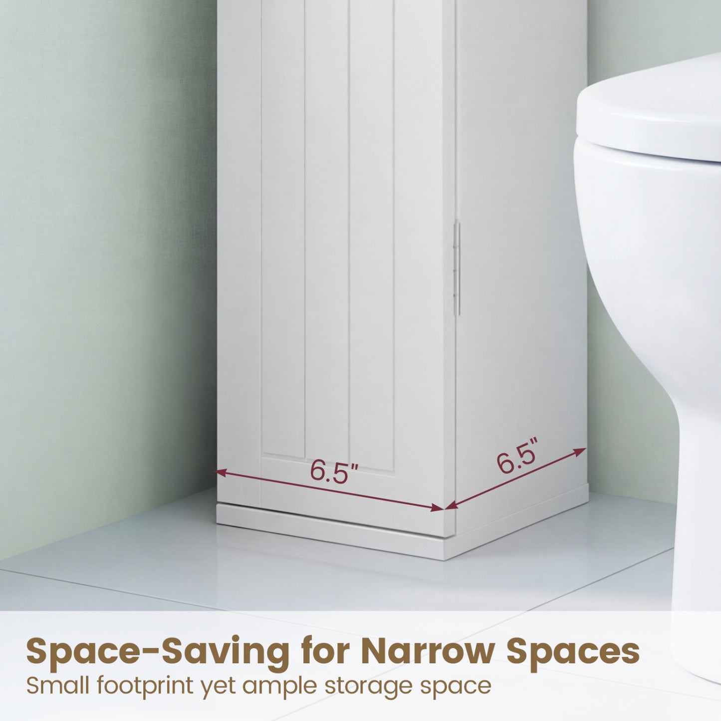 Free Standing Toilet Paper Holder, 4 Shelves With Top Slot, White Floor Cabinets at Gallery Canada