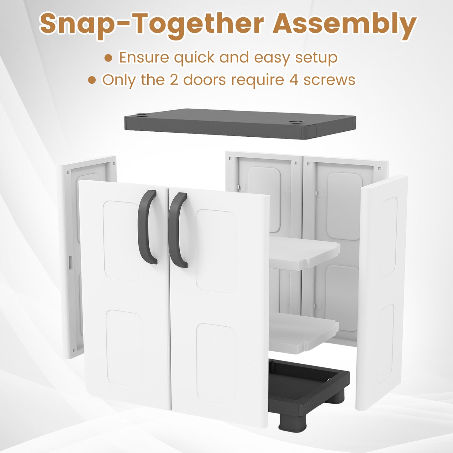 Freestanding Buffet Cabinet, 2 Doors, Adjustable Shelves, Gray Sideboards Cabinets & Buffets at Gallery Canada