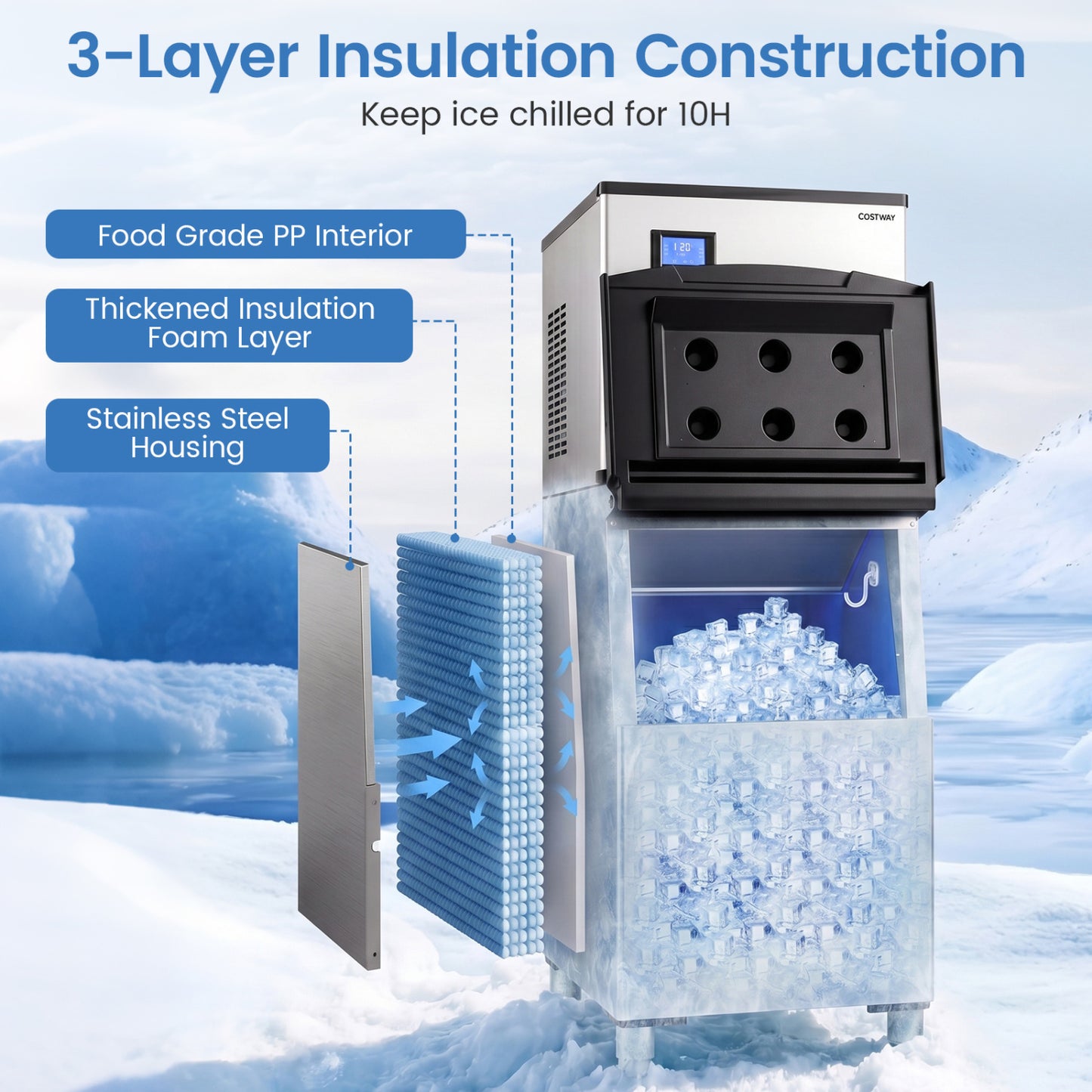 Freestanding Commercial Ice Maker, 450 lbs/24H Ice Makers at Gallery Canada