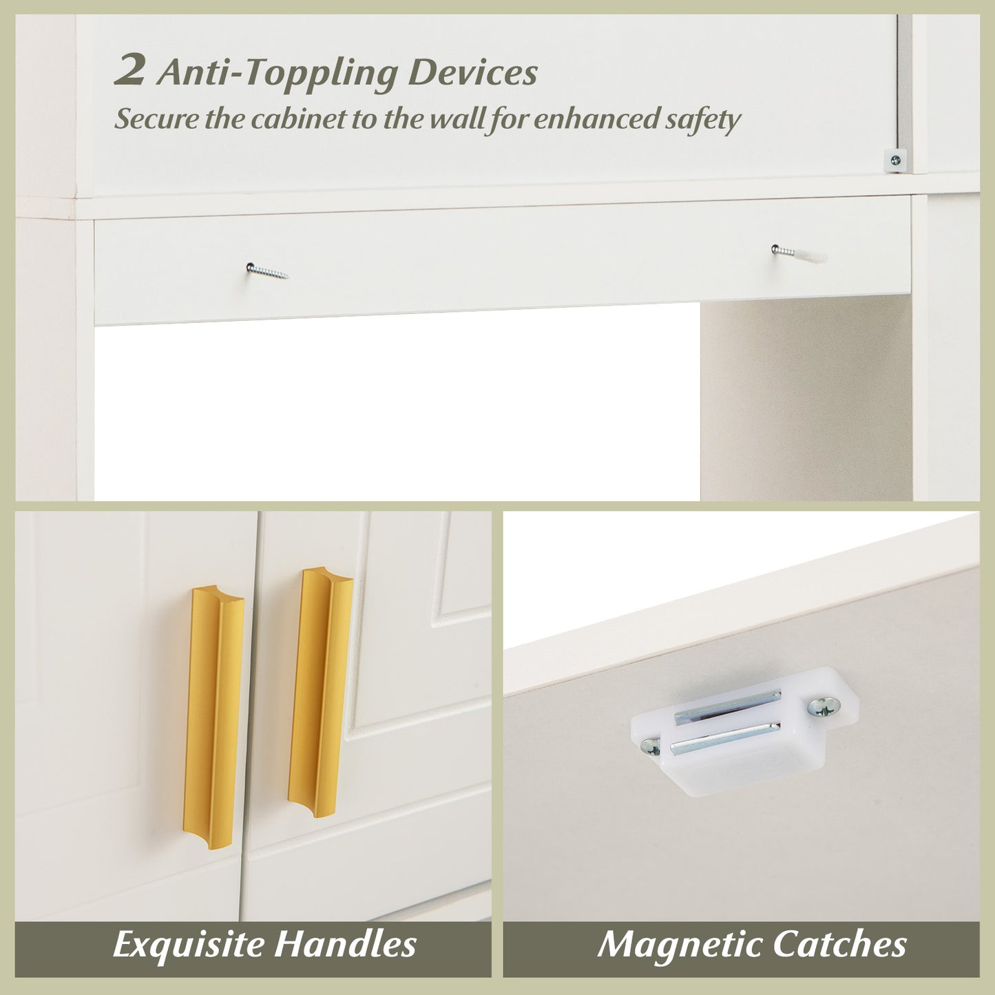 Freestanding Storage Cabinet Above Toilet with 2-Door Cabinet, White Bathroom Etagere at Gallery Canada
