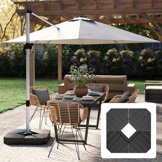Offset Umbrella Base, 132 lb. Water or 176 lb. Sand Capacity, Black Umbrella Bases Black at Gallery Canada