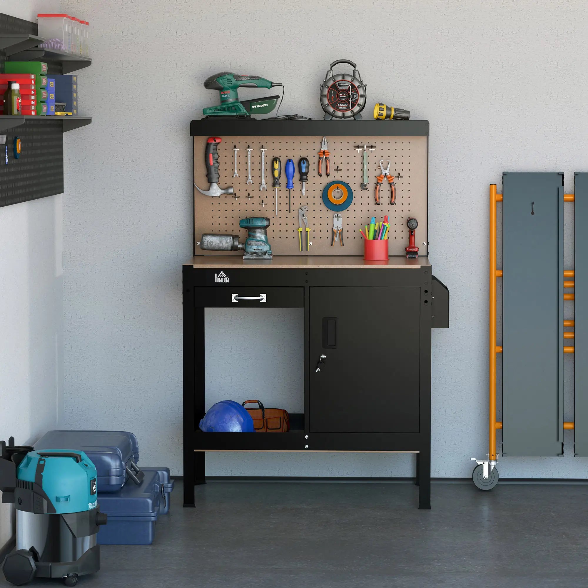 Multipurpose Garage Workbench, Storage Drawer, Peg Board, Lockable Cabinet Office Desks & Work Stations at Gallery Canada