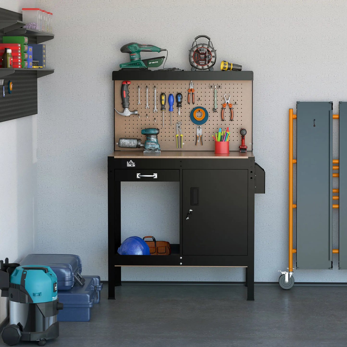 Multipurpose Garage Workbench, Storage Drawer, Peg Board, Lockable Cabinet Office Desks & Work Stations at Gallery Canada