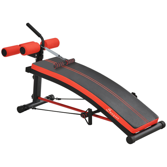 Training Bench Sit-Up Bench Abdominal Trainer Multifunction With Training Bands Fitness Steel Black - Gallery Canada