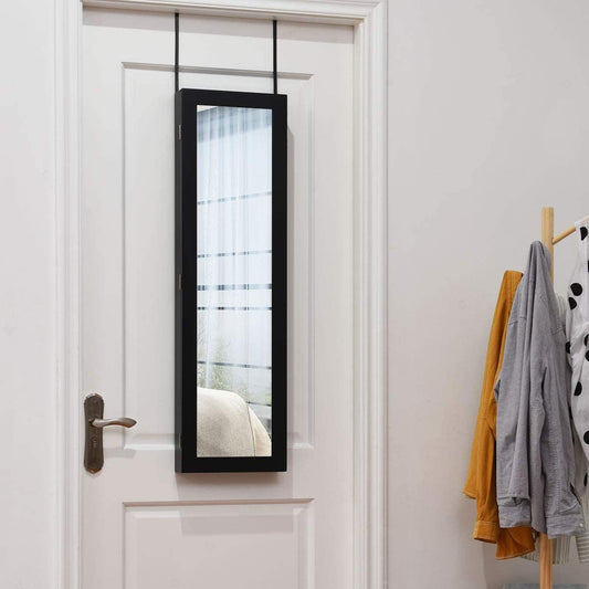 Full Length Mirror Jewelry Cabinet, Ring Slots, Necklace Hooks, Dark Brown Jewelry Armoires Dark Brown at Gallery Canada