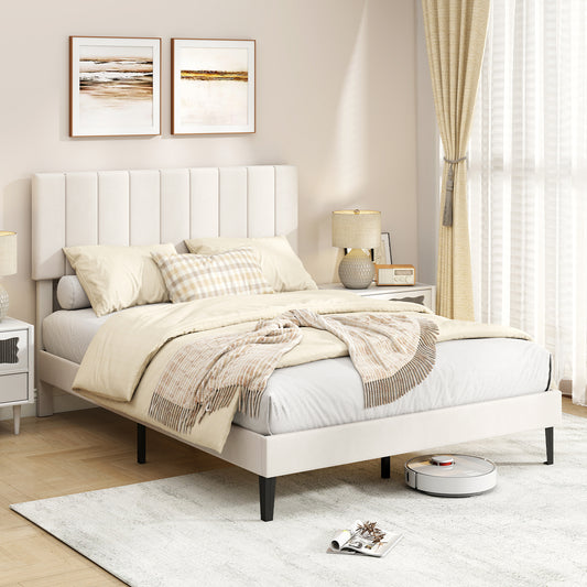 Full Size Velvet Upholstered Platform Bed Frame Simple Bed Frame Options at Gallery Canada