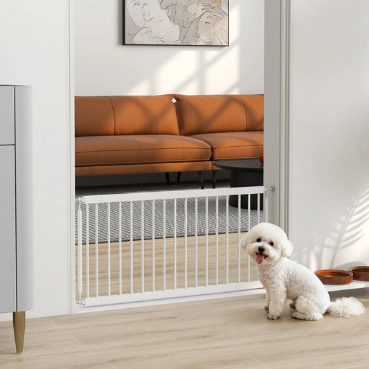 26-37 Inch Dog Gate, Adjustable Pet Gate, 18 Inch Tall, White Pet Gates White at Gallery Canada