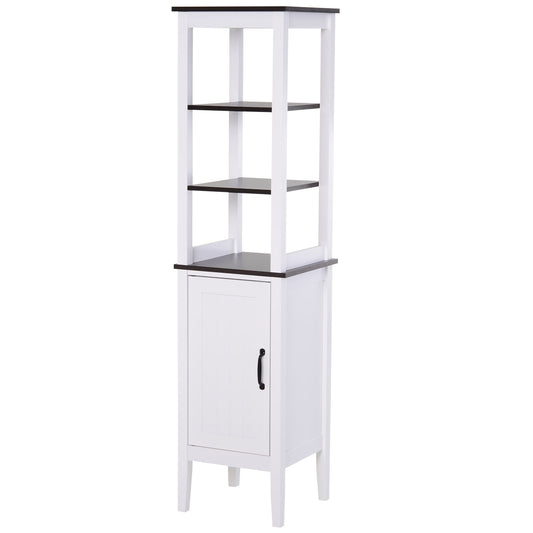 Tall Bathroom Cabinet Cupboard Storage Unit White Freestanding Shower Shelves - Gallery Canada