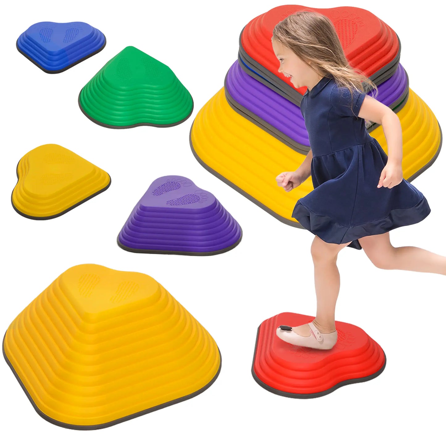6Pcs Non-Slip Stackable Kids Stepping Stones, Heart-Shaped Gym Sets & Swings at Gallery Canada