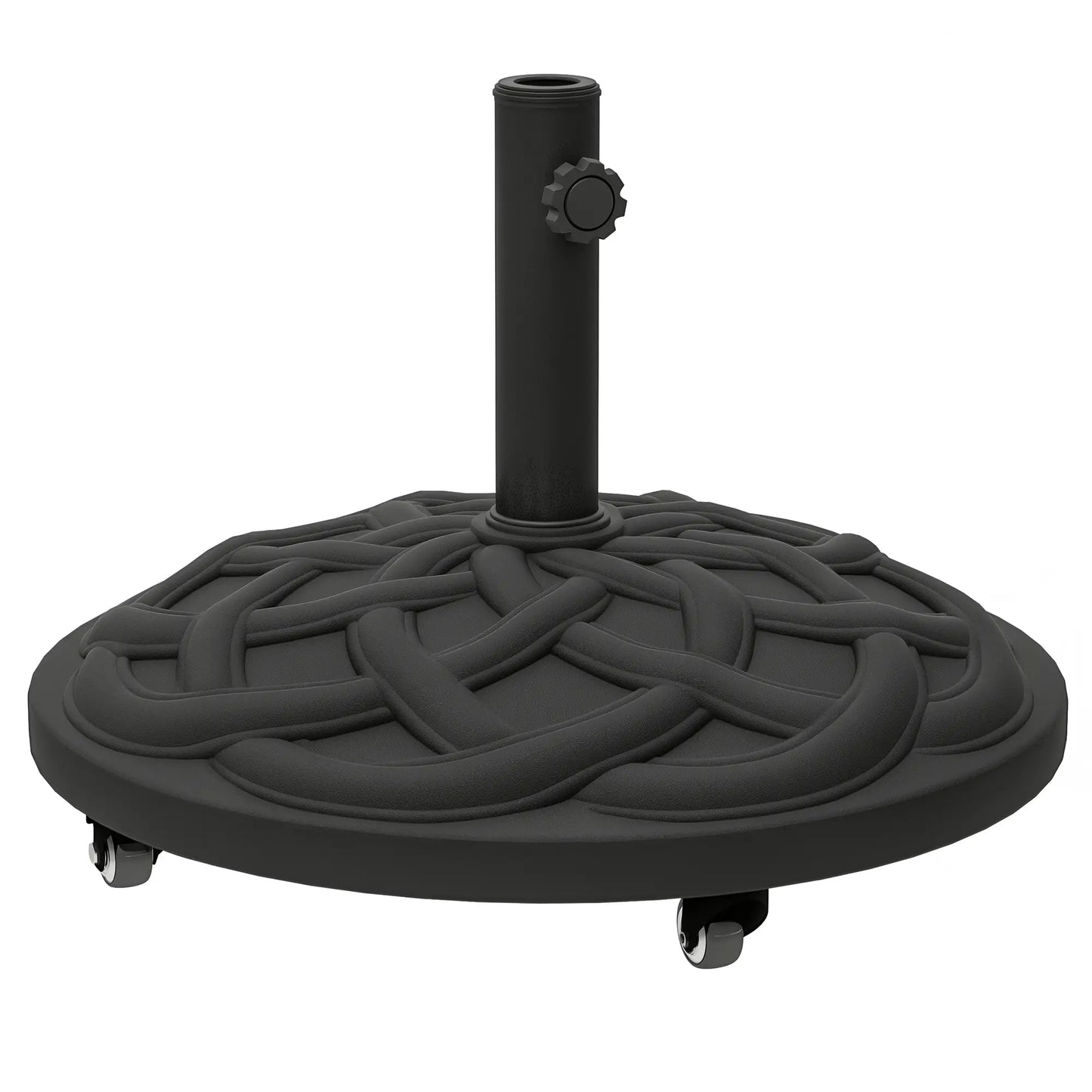 Round Patio Umbrella Base With Wheels, 44 Lbs Resin Stand, 1.3"/1.5"/1.9" Poles, Black Umbrella Bases at Gallery Canada