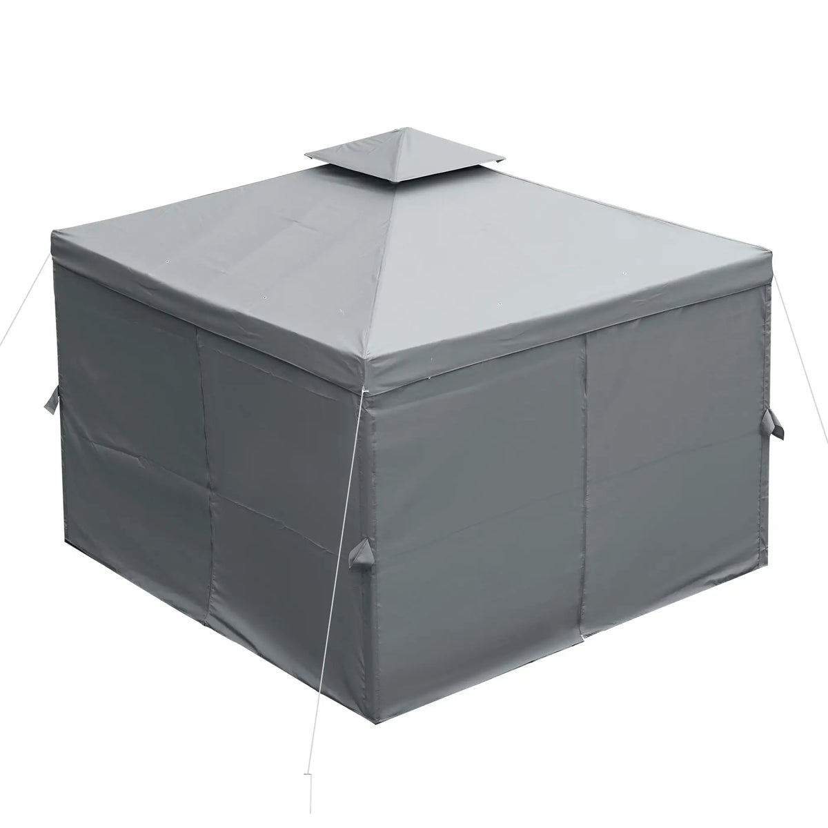 10' x 10' Patio Gazebo, Canopy Shelter with Double-Tier Roof, Dark Grey Gazebos at Gallery Canada