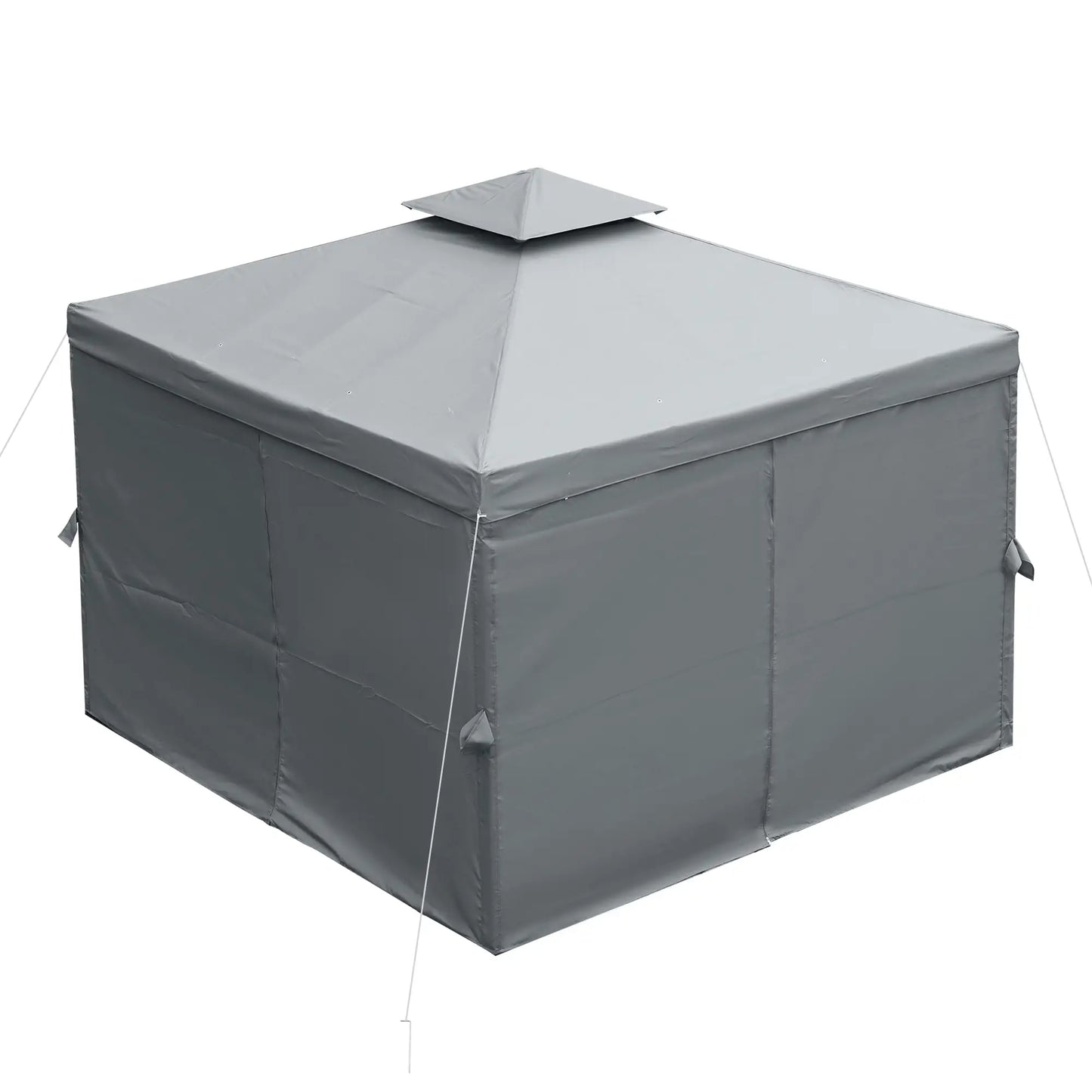 10' x 10' Patio Gazebo, Canopy Shelter with Double-Tier Roof, Dark Grey Gazebos at Gallery Canada