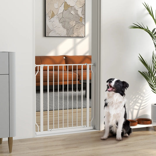 30"-34" Easy Install Pet Gate, Door & Double Lock, Extra Wide, White Houses, Kennels & Pens White at Gallery Canada