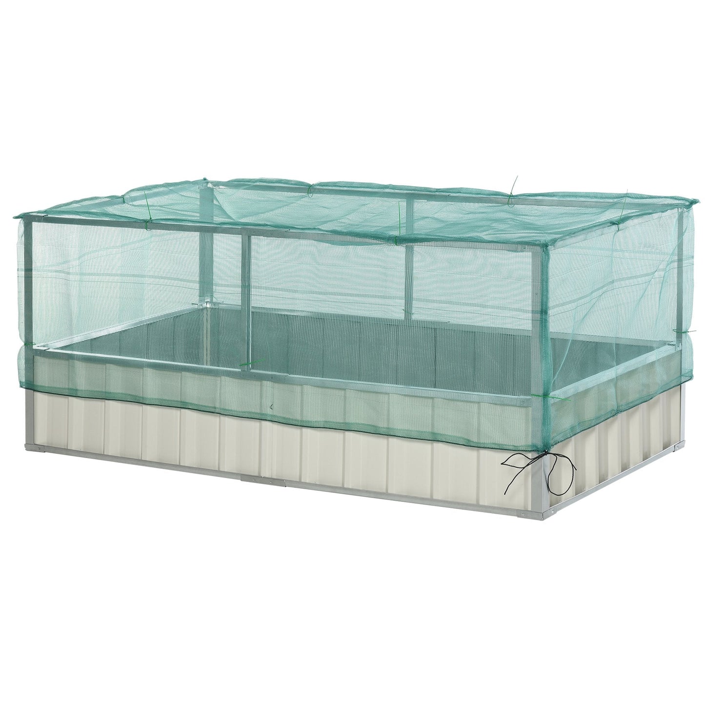 Metal Raised Garden Bed Color Steel Screwless Heavy Duty Planter Box w/ Net Cover at Gallery Canada