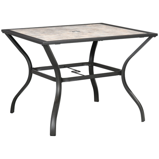 Square Outdoor Dining Table, Garden Table with PC Board Tabletop for Patio, Backyard, Poolside, Grey - Gallery Canada