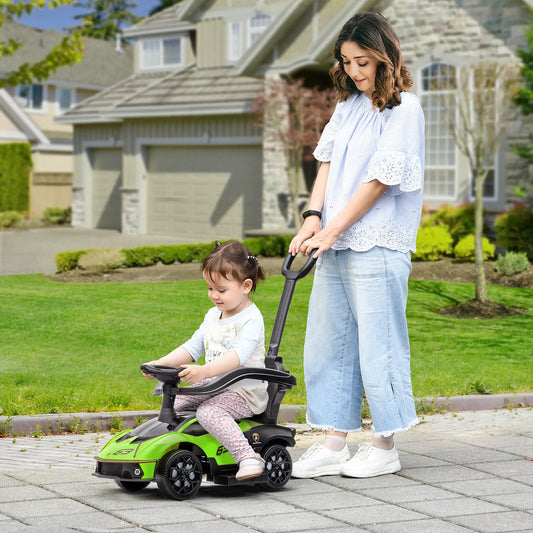 3 in 1 Toddler Ride On Push Car, Sliding Car with Footrest, Green Push Cars for Toddlers Green, Black at Gallery Canada