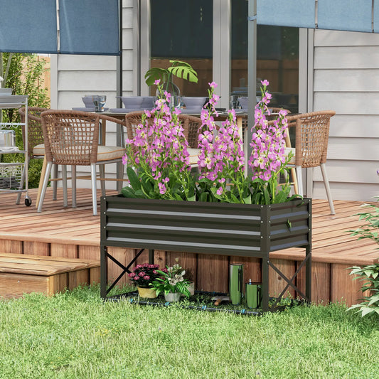 Galvanized Raised Garden Bed, Metal Planter Box, Black Elevated Garden Beds Black at Gallery Canada