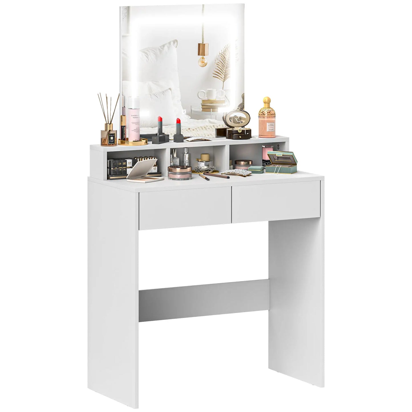 Makeup Vanity Desk with Mirror, LED Lights, Drawers, White Dressing & Vanity Tables at Gallery Canada
