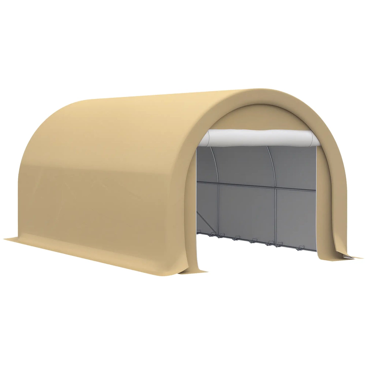 10' x 16' Heavy Duty Carport Tent, PE Cover, Beige Car Shelters at Gallery Canada