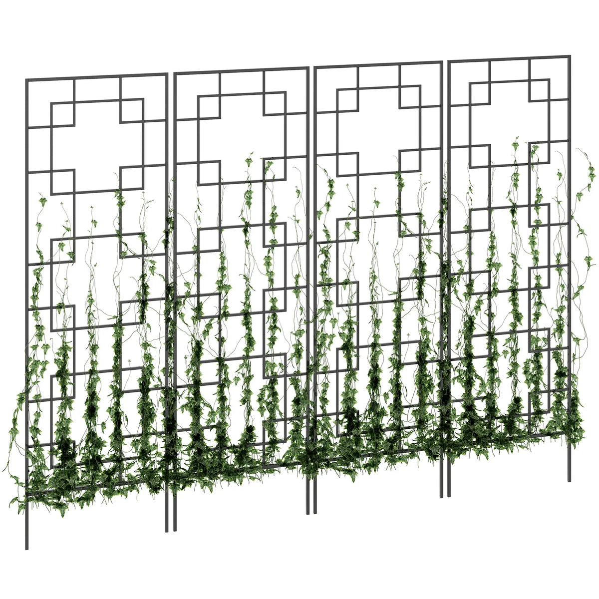 4 Pack Garden Trellis, Metal Grid Panels for Climbing Plants, 72" Tall Plant Stands at Gallery Canada