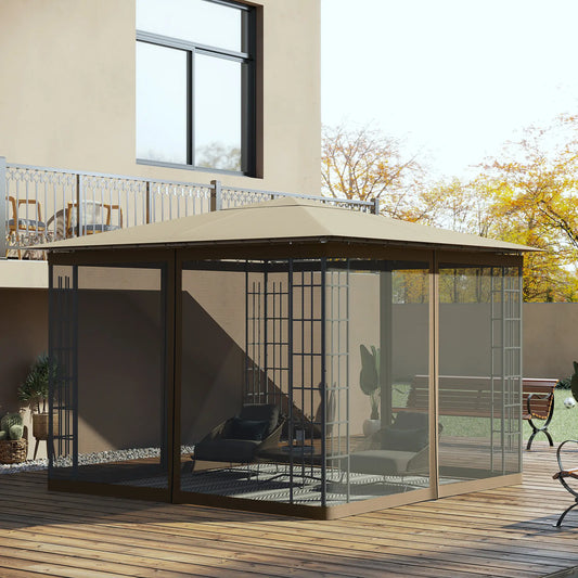 Replacement Mosquito Netting, Gazebo 10' x 10', Khaki, Black Gazebo Sidewalls Black, Khaki at Gallery Canada