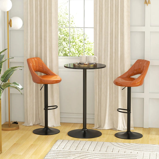 High Top Bar Table, Round Dining Table, Painted Top, Steel Base, Black Bar Tables & Dining Tables Black at Gallery Canada