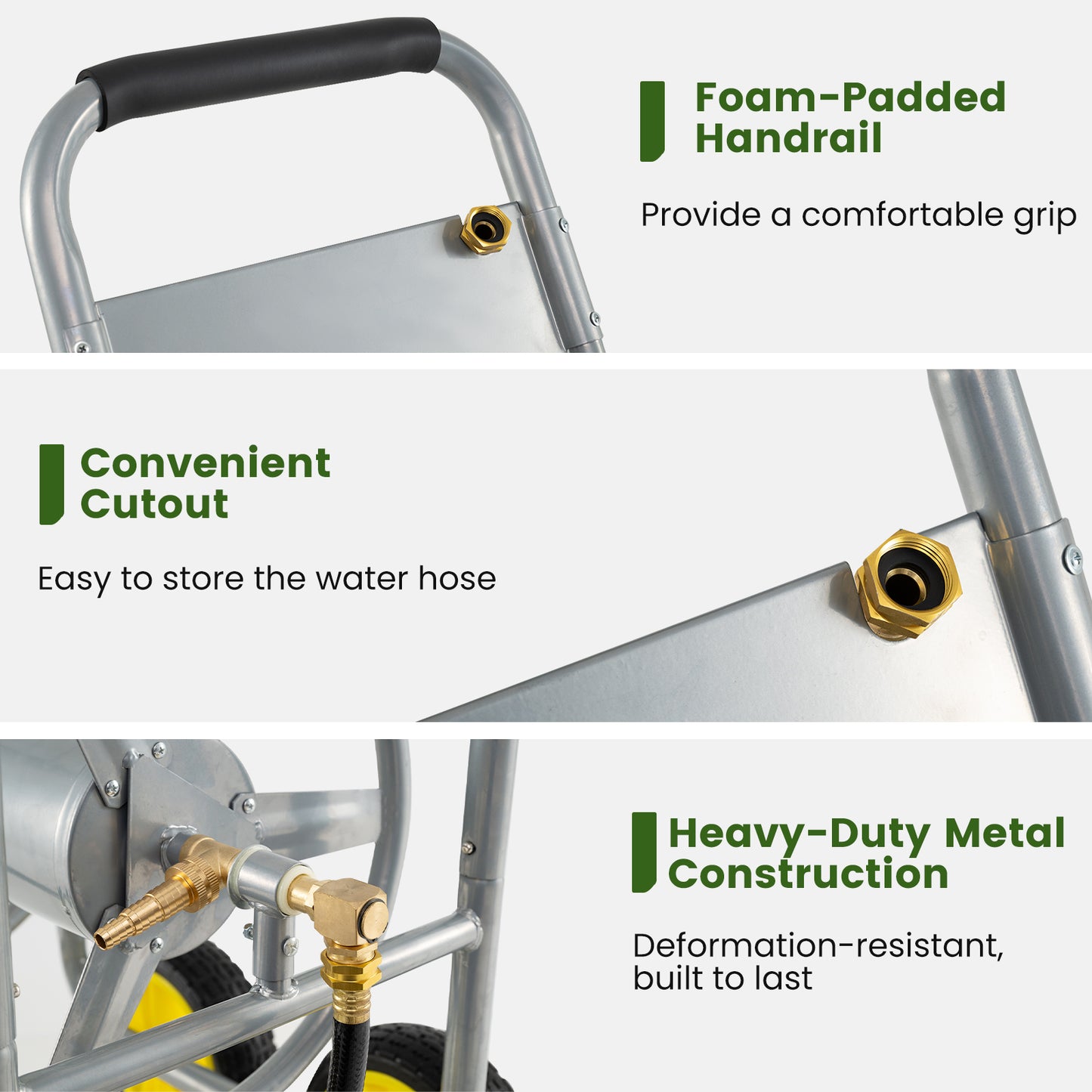 Garden Hose Reel Cart, 330ft 3/4 Inch or 5/8 Inch, Silver Watering & Irrigation at Gallery Canada