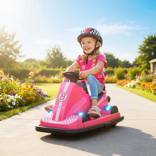 Bumper Car For Kids, 6V Battery Powered, 360 Degree Spin, Dual Motors, Pink Electric Toy Cars Pink at Gallery Canada