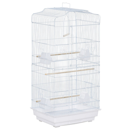 36" Bird Cage, Macaw Play House, Cockatoo, Parrot, Finch Flight Cage, 2 Doors, Perch 4 Feeder Pet Supplies, White - Gallery Canada