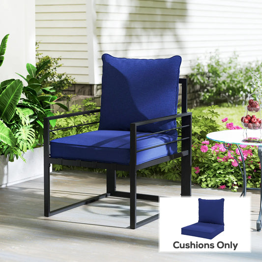 Patio Chair Cushions, Thick Deep Seat, Dark Blue Patio Chair Cushions Dark Blue at Gallery Canada