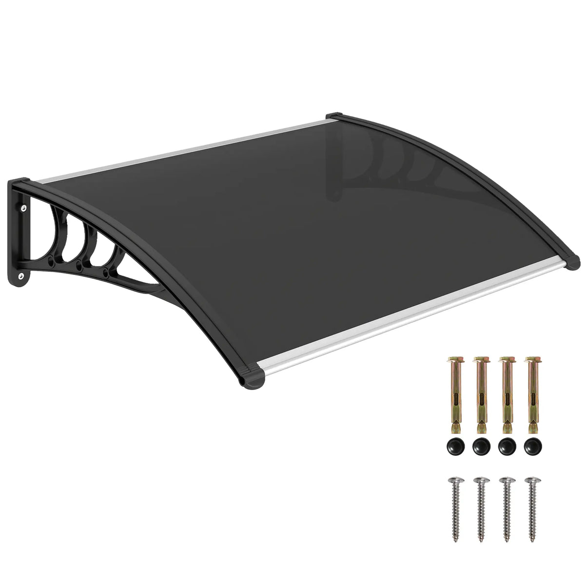 Window Awning Door Canopy, 29.9" x 39.4", Transparent Polycarbonate Cover