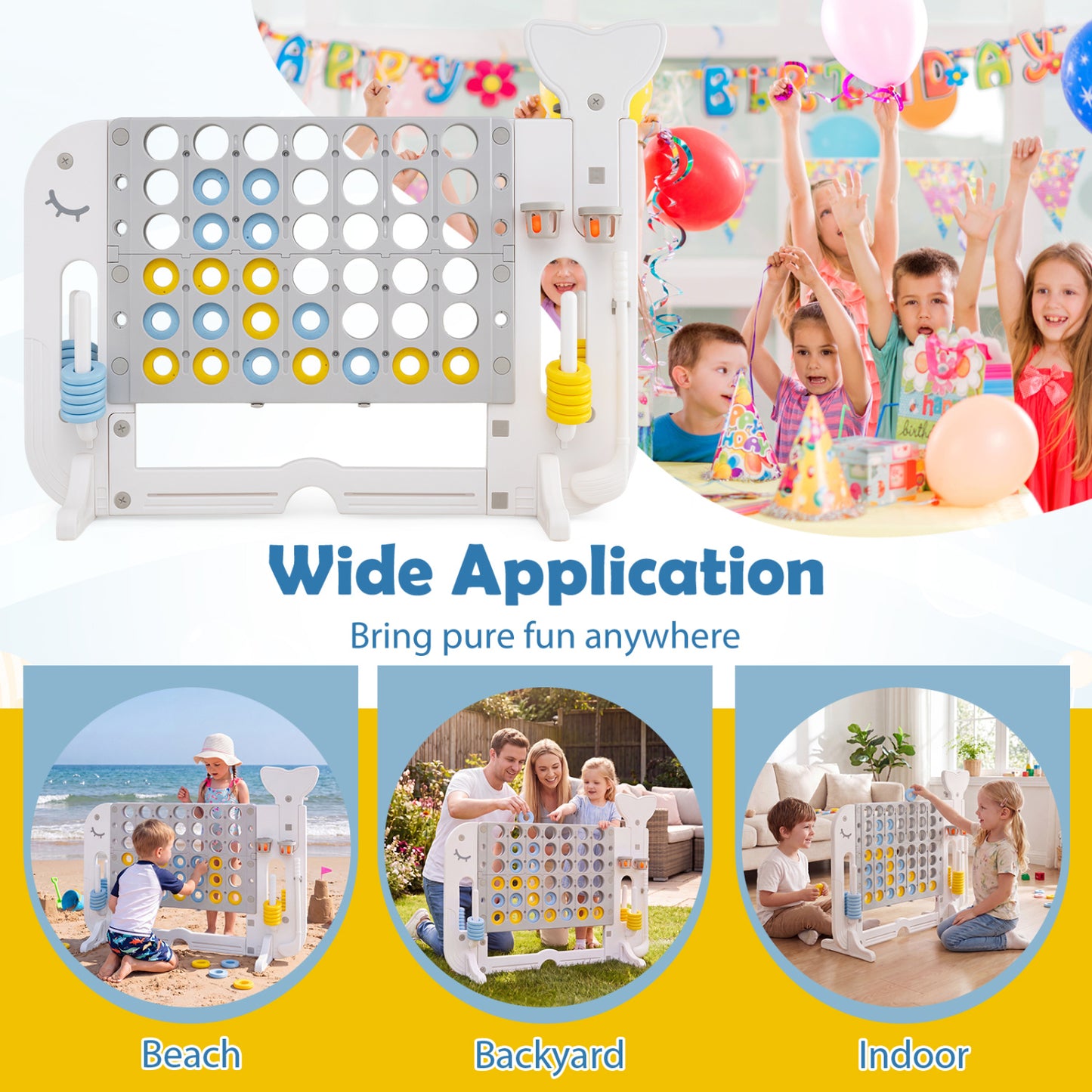 Giant 4-To-Score Game Set, Jumbo Connect Four, Ring-Toss, Gray Lawn Games at Gallery Canada