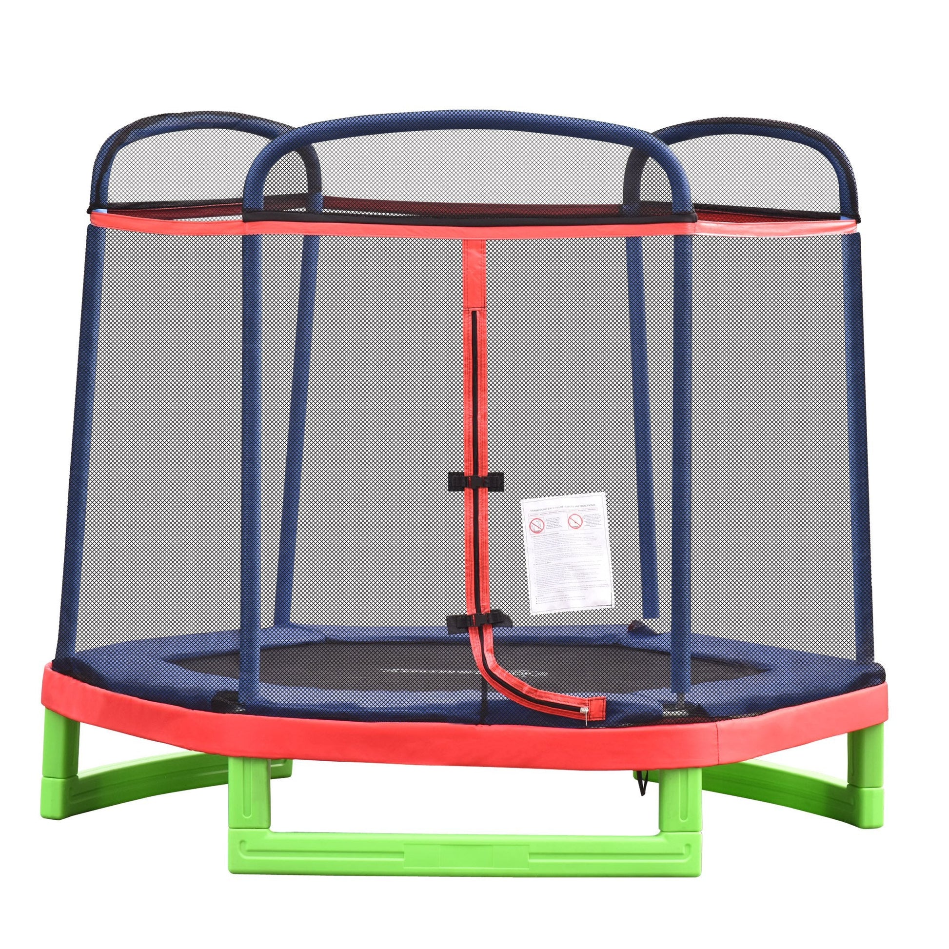 84.75" Kids Trampoline 7 FT Indoor Outdoor Trampolines with Safety Net Enclosure Built-in Zipper Padded Covering, for Boys and Girls, Red at Gallery Canada