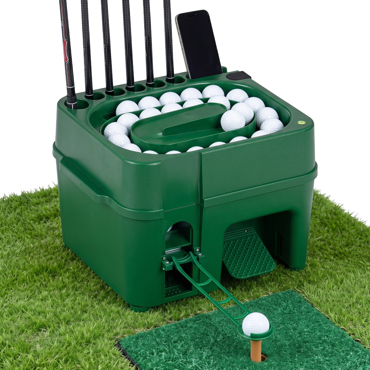 Golf Ball Dispenser, 6-Club Holder, 50-Ball Capacity