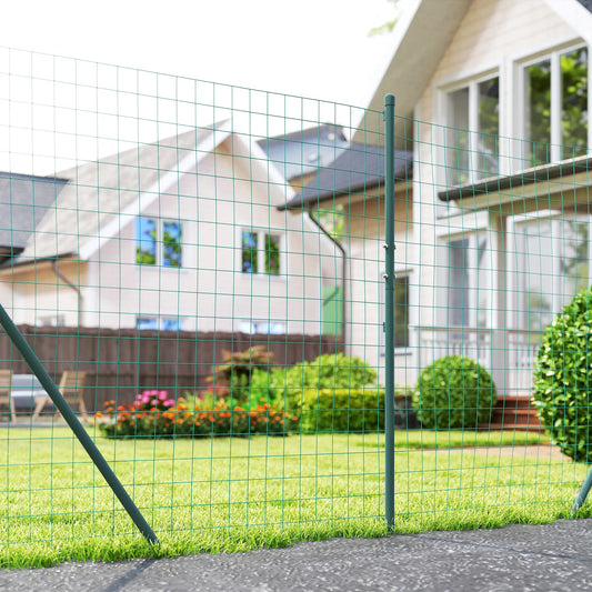 Garden Fence Barrier, Welded Fence Roll, Green Plastic-Coated Steel, Green Garden Fences Green at Gallery Canada