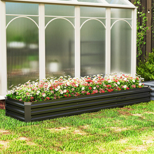 8'x2'x1' Galvanized Raised Bed, Elevated Planter Box, Dark Grey Raised Garden Beds Dark Grey at Gallery Canada